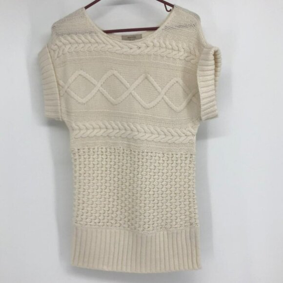 RW&Co Creme cable  knit turtleneck shirt sleeve sweater small - Picture 12 of 12
